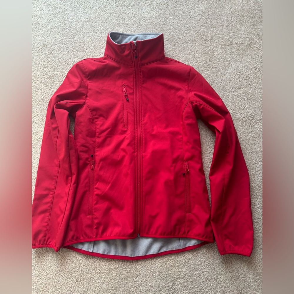 fit space Softshell Jacket for Women Red  Fleece Lined Athletic Jacket size M